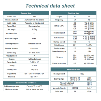 Silnik elektryczny 11kW 2800 obr/min. 132 B5